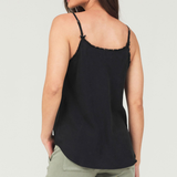 Frayed Tencel Cami - Vintage Black