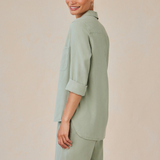 Shirt Tail Button Down - Olive Grove