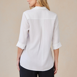 Shirt Tail Button Down - White