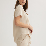 Short Sleeve Pocket Button Down - Linen Sand