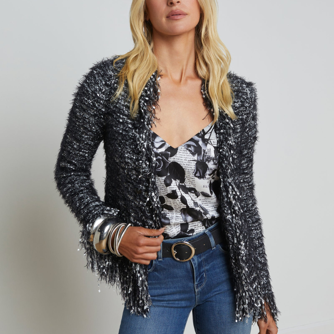 Azure Fringe Cardigan Blazer