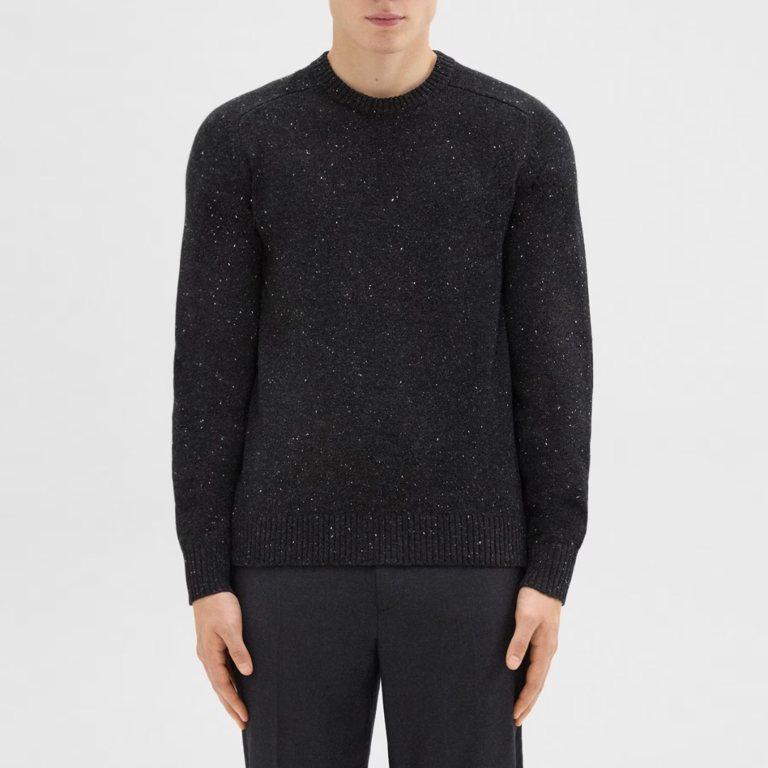 Crewneck Sweater in Donegal Wool-Cashmere