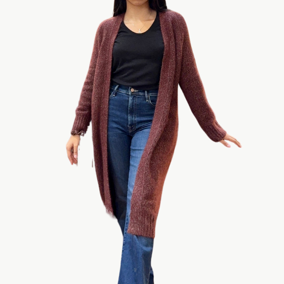 Vivian Midi Cardigan in Vixen