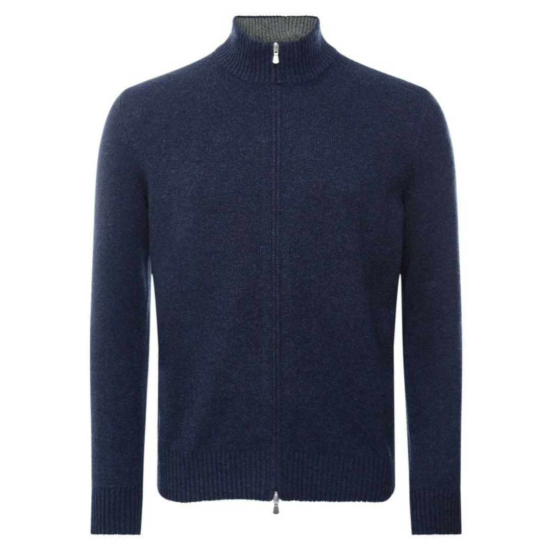 Wool Cashmere Zip Cardigan