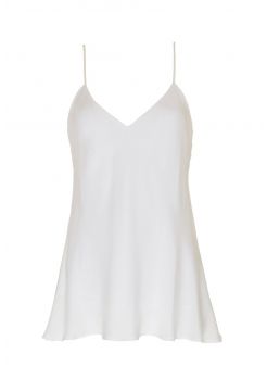 Solid Silk Camisole Vest - White